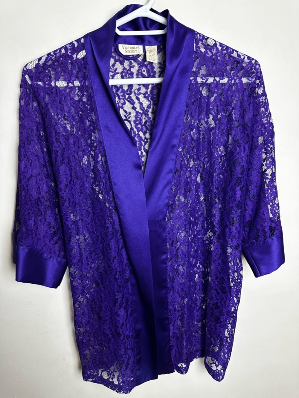 Vintage Victoria’s Secret Gold Label Kimono Robe One Size Fits Most Purple FLAW